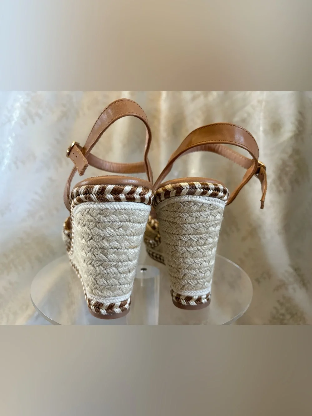 Braided Espadrille Platform Sandal - Tan & Cream